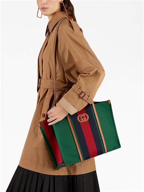 borse gucci piccole a righe|Borsa a righe con pelle in Multicolore .